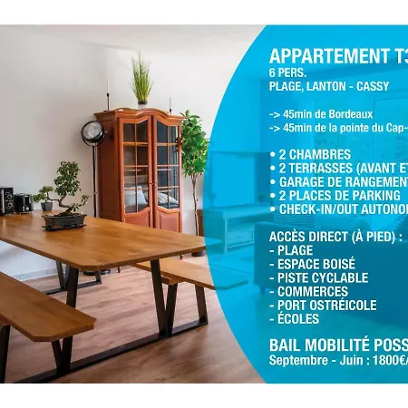 Nouveau ! Plage, 6 Voyageurs * Lanton